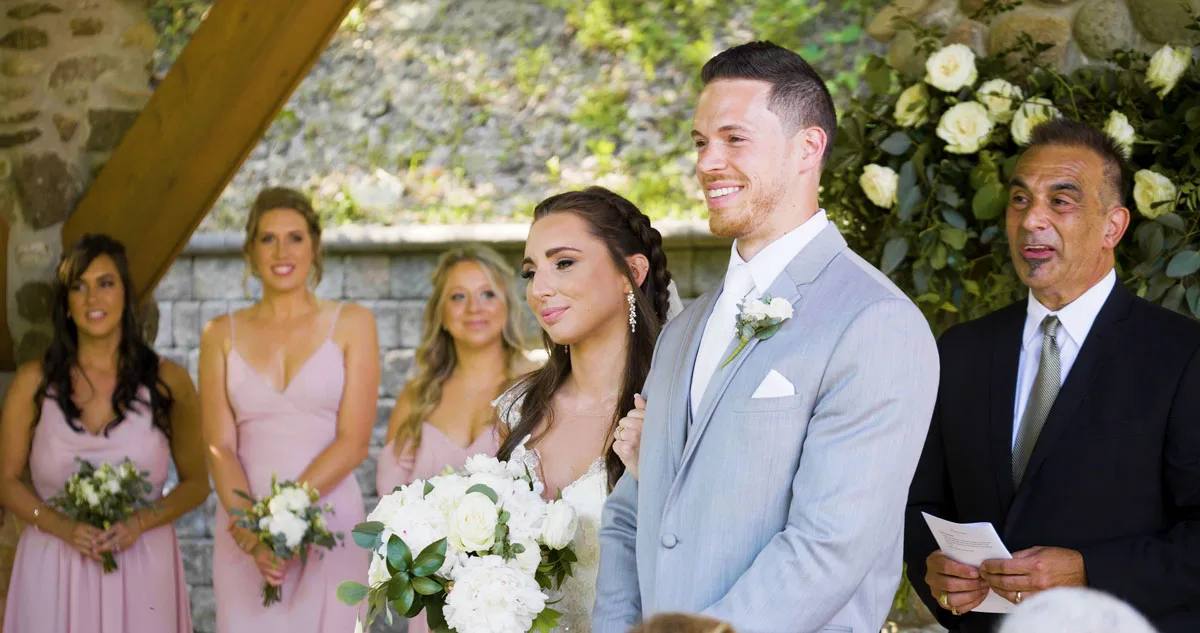 Derek & Jessica on their wedding day