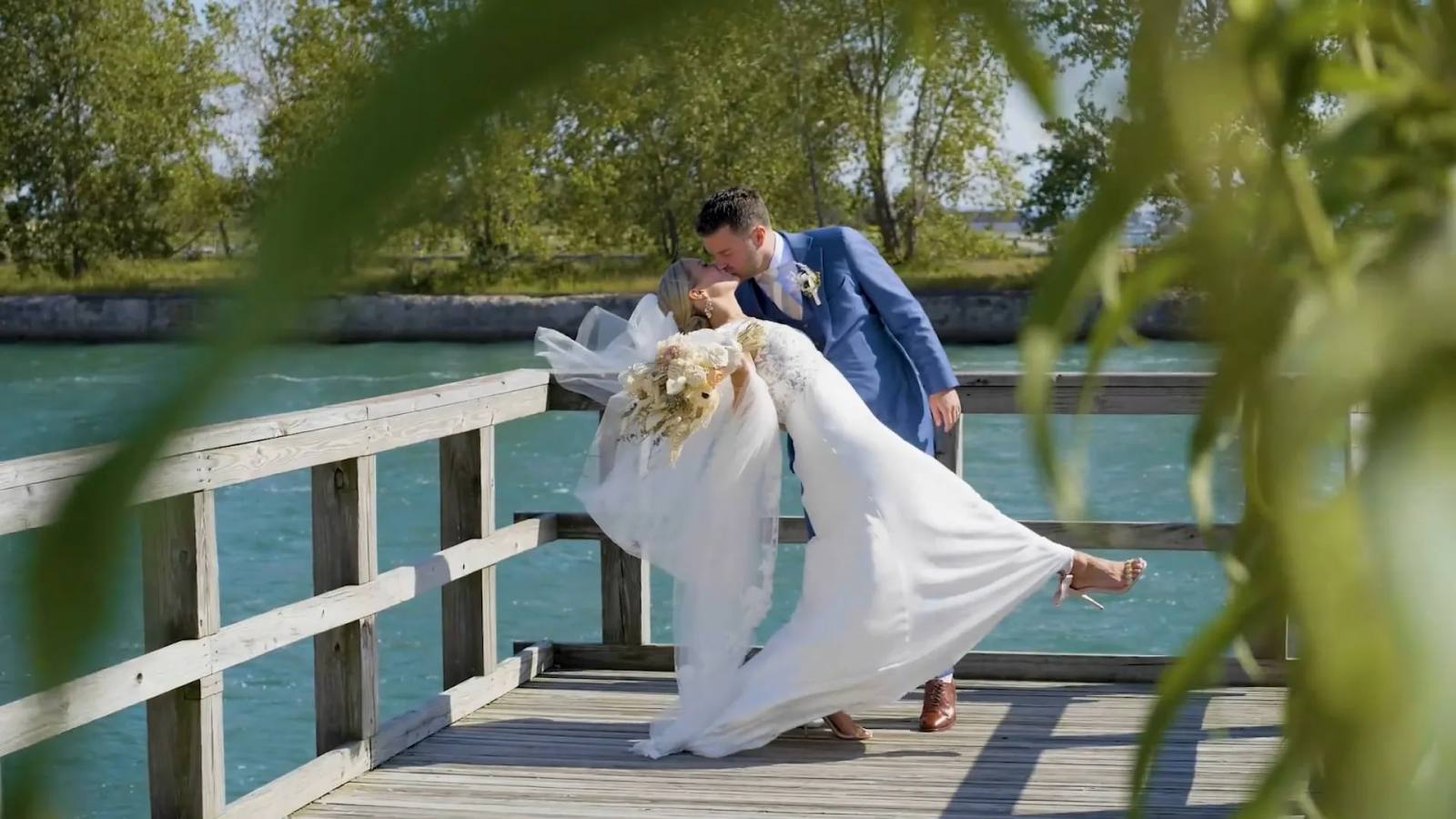 Justin & Cate on their wedding day